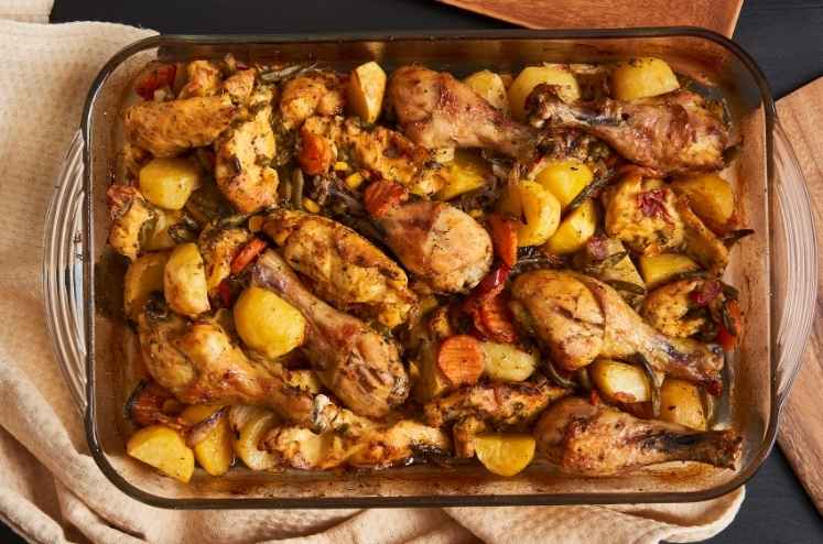 Roasted-chicken-with-peanut-mixed-vegetable